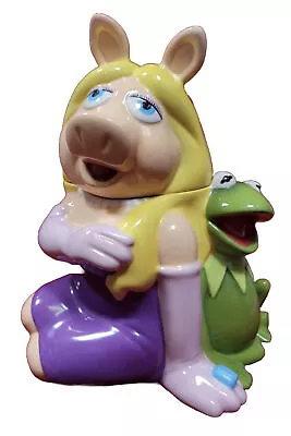 Miss Piggy Kermit Cookie Jar Ceramic 2005 Jim Henson Muppets 11.5  Disney Direct • $79.96