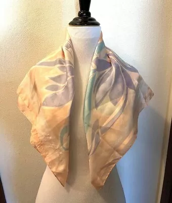 Women's Vintage Feminine Square 30  Polyester Scarf In Pastel Spring Colors • $8