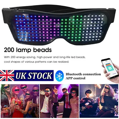 £19.49 • Buy LED Luminous Glasses Eyewear Nightclub Halloween Party DJ Club Light Up Glasses