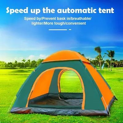 3-4 Man Automatic Instant Pop Up Camping Tent Family Outdoor Hiking Shelter*Bag • £19.99