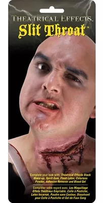 Slit Throat Halloween Make Up Appliance Latex Theatrical Effect Prosthetic Wound • £4.99