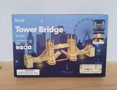  Rolife DIY 3D Tower Bridge London Wooden Puzzle  Game Assembly Toy Gift • £14.50