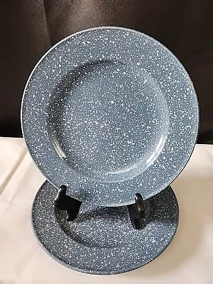 Mikasa Ultrastone Country Blue CU501 Salad Plates 8.25  Set Of 2 EUC Retired • $9.75