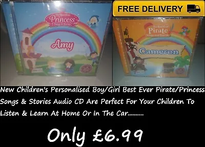 New Children's Personalised Boy/Girl Best Ever Princess/Pirate Song & Stories CD • £6.99