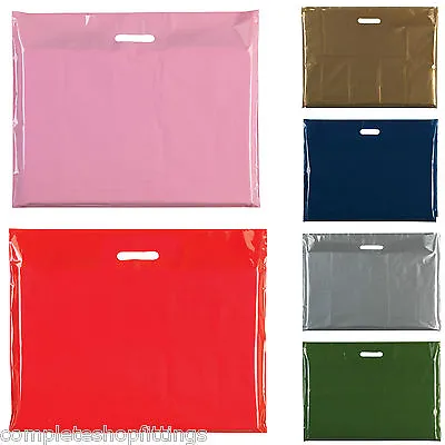 Heavy Duty Colored Plastic Carrier Bags Party Gift Bags Size 22  X 18 +4 • £124.71