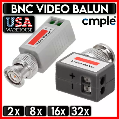 CCTV Coaxial BNC Balun Cat5 Cable Transceiver Adapter Camera Video Balun LOT • $34.99