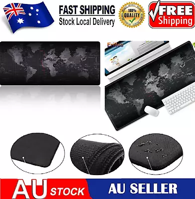 World Map Extended Anti Slip Rubber Gaming Stitched Mouse Pad Desk 900mmx300mm • $14.99