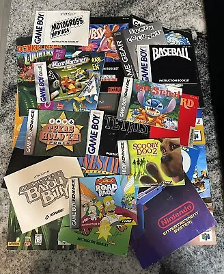 Huge Lot Of 29 NES SNES N64 Gameboy Game Gear Manuals  • $49.77