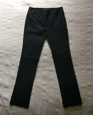 Zara Basic Black Trousers. Cotton Elastane. Size 40/Small 12R? W33in/L32in. V Gd • £9.90