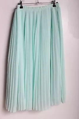 H&M Womens Pleated Elasticated Waist Skirt -Green - Size 12 (C46) • £4.99