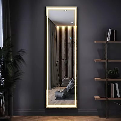 LED Full Length Mirror With Illuminated Light Freestanding/Wall Mounted 150×40cm • £99.99