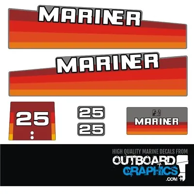 Mariner 25hp Rainbow Outboard Engine Decals/sticker Kit • $39.67
