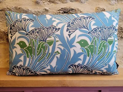 William Morris Laceflower Fabric Garden Green & Lagoon + Velvet Cushion Cover OB • £29.50