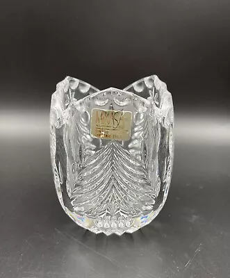 Mikasa Etched Christmas Tree Crystal Votive Candleholder SN106 West Germany 4  • $8