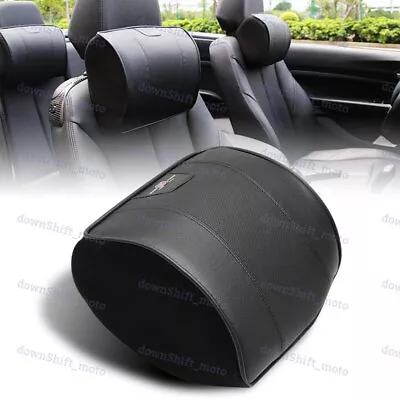 Black PU Leather Car Seat Memory Foam Neck Rest Cushion Pillow MUGEN POWER X1 • $22.99