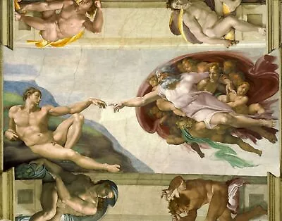 The Sistine Chapel Ceiling The Creation Of Adam Michelangelo Art Painting Print • $12.99