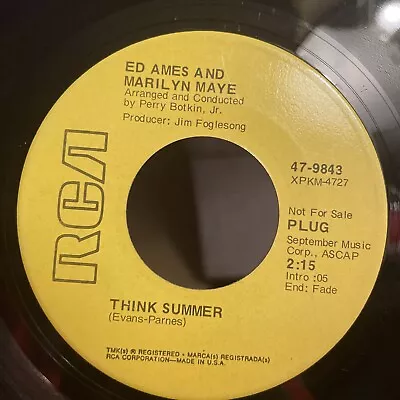 Ed Ames And Marilyn Maye Think Summer B/w You Do Promo 45-rpm Record • $4