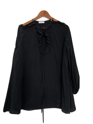 $40 • Buy Scanlan Theodore French Navy Silk Blouse 10