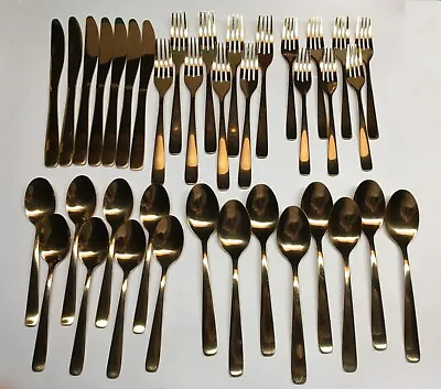 38pc Cambridge Brass Gold Tone Flatware Set – Service For 7 • $38