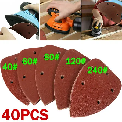 40X Mouse Sander Pads Sanding Discs 40 60 80 120 240 Grit Sandpaper Abrasive • £6.19