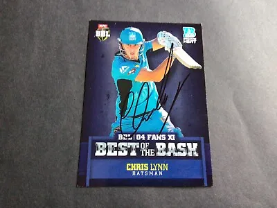 Chris Lynn Signed Best Of The Bash Australian Cricket Card T20 Brisbane Heat • $10