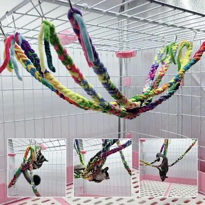 Pet Bird Hamster Hanging Swing Climb Rope Small Animal Rat Parrot Mouse Cage Toy • £3.65