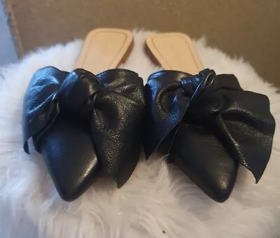 Zara Basic Size 3 Slip On Sandals With Bow • £17