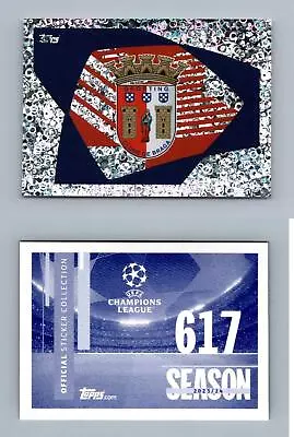 SC Braga Club Logo #617 UEFA Champions League 2023/24 Topps Foil Sticker • £0.99