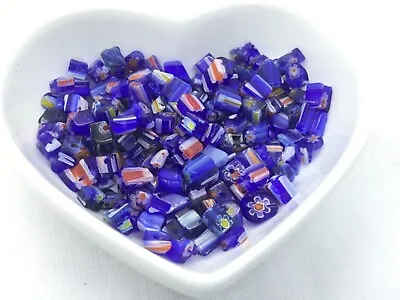 25g Blue Glass Lampwork Millefiori Bead Chips  Chips Approximately 5mm - 10mm • £3.09