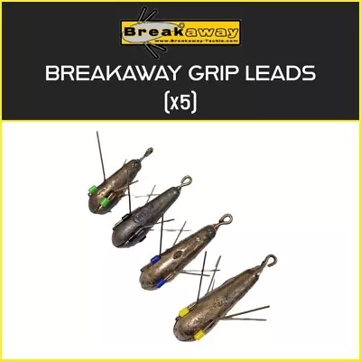 BREAKAWAY GRIP LEADS - ALL SIZES (x5) - NEW - SEA FISHING WEIGHTS • £9.45