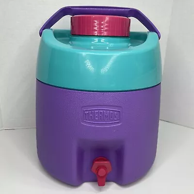 Vintage 90s Neon Limited Color Blocked Thermos Purple Pink Turquoise 8 Liters • $25.49