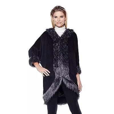 Nwot A By Adrienne Landau Queens Kimono With Faux Fur Trim Large Choice Of Color • $94.99