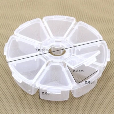 £2.89 • Buy Plastic 8 Compartment Storage Box Container Jewellery Bead Craft Organiser Case