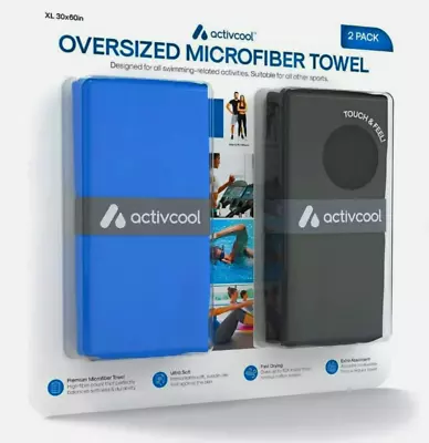 Activcool Oversized Beach Swimming Sport Microfiber Towel XL 30 X60  1 Pkg Of 2. • $19.99