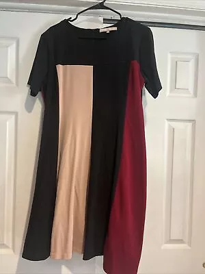 Anthropologie Hutch Color Block Fit N Flare Dress Size XL • $24.99