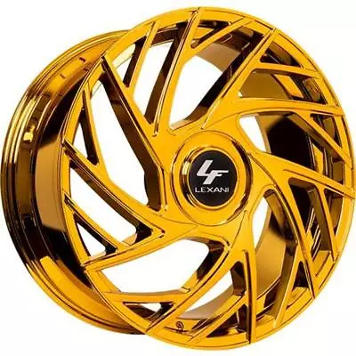 24 Inch 24x10 Lexani MUGELLO XL Chrome Gold Wheels Rims 5x120 +15 • $4173.64