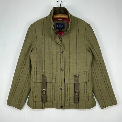 Jack Murphy Tweed Jacket Women’s Size UK 12 Green Check Wool Country Coat • £45