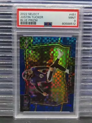 2022 Panini Select Justin Tucker Field Level Blue Prizm #30/49 PSA 9 Ravens • $6.50