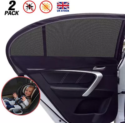 2X Universal Car Sun Mesh Blind Rear Window UV Protector Sun Shade For Baby Kids • £4.36