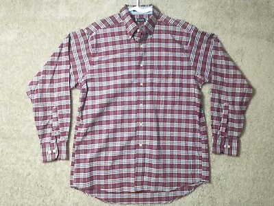 Chaps Ralph Lauren Shirt Adult 16 16.5 Red 34/35 Button Up Long Sleeve Plaid Men • $12