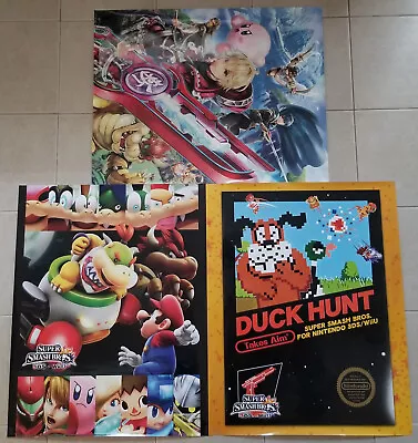 Club Nintendo Super Smash Bros Posters 2014 Duck Hunt Xenoblade Shulk Bowser Jr. • $114.95