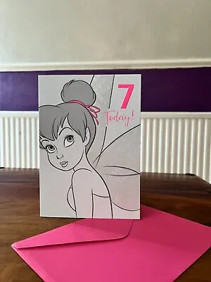 Birthday Card For Girls Tinker Bell 7 Years Old Disney • £2.50