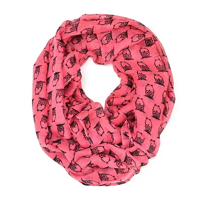 $6.95 • Buy Cute Owl Animal Print Block Circle Loop Wrap Infinity Scarf Multi Color Soft