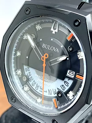 Bulova Men's Watch Precisionist 98D183 Quartz Marc Anthony X Diamond Black Steel • $549.99