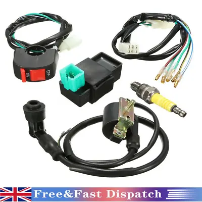 Wiring Loom On Off Switch Coil CDI Spark Plug Set For 110cc 125cc 140cc Pit Bike • £9.39