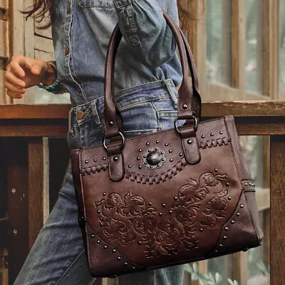 Women Tote Leather Concealed Carry Purse Handle Shoulder Handbag Bag Wallet • $27.95