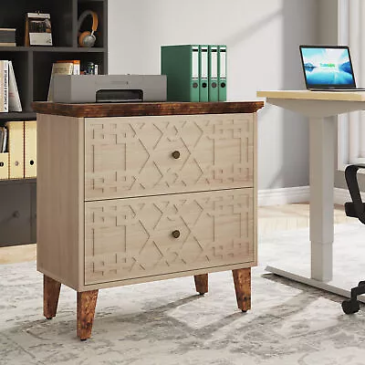 Tribesigns 2 Drawer Home Office Lateral File Cabinet For A4 Letter Legal Size • $154.54