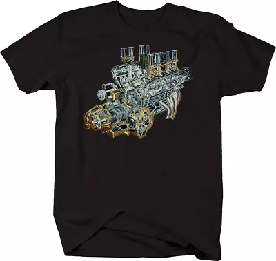 $19.90 • Buy Big Block V8 Muscle Car Motor Engine Garage Mechanic  T Shirt