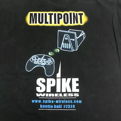 Spike Wireless Vintage Gaming Tech Black Double Sided T Shirt Mens Size XL • $19.99