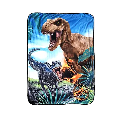 Jurassic World Throw Blanket Fleece Dinosaur T-Rex Raptor Travel Lap Afghan 2018 • $17.99